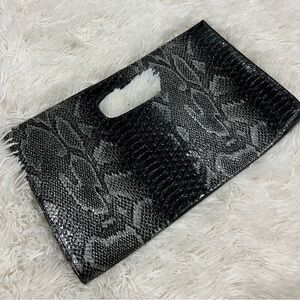 Giannini Faux Leather snake print clutch purse